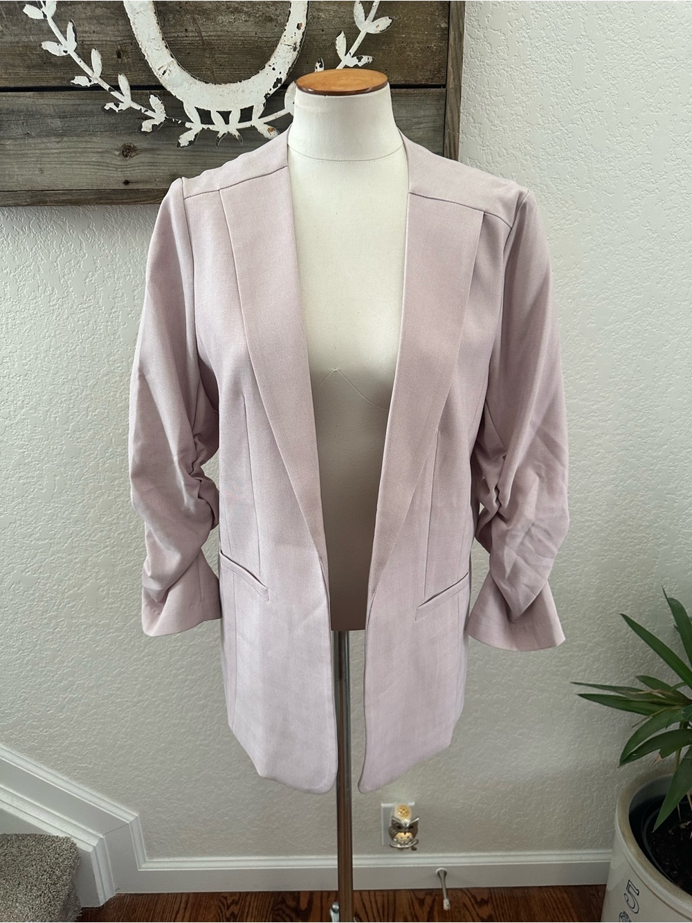 Stitch Fix Skies are blue Raja Light Pink Open-Front Women's Blazer Jacket L NWT